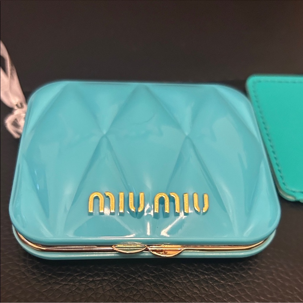 Nwt Miu Miu Aqua Quilted Purse Mirror